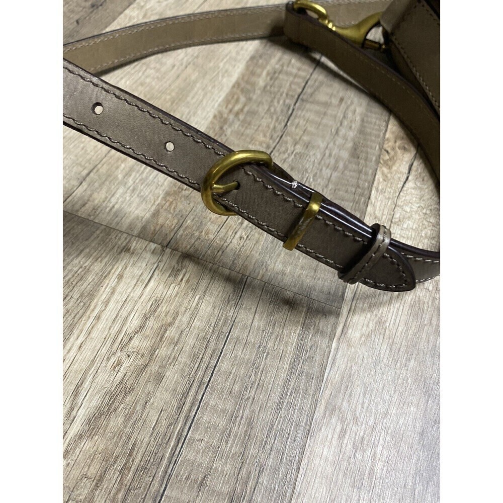 FRYE Ilana Green Gray Taupe Leather Saddle Crossbody Bag  Bohemian Casual Tassel - Picture 13 of 16